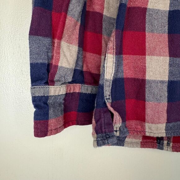 DULUTH TRADING CO woman's size medium M 100% cotton plaid flannel top shirt - Picture 5 of 12
